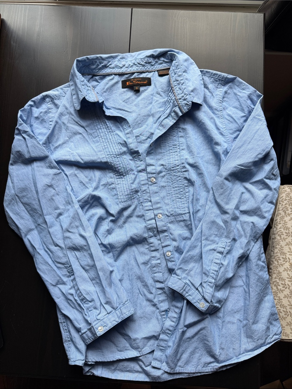 BEN SHERMAN Light Blue Women’s Button-Up Shirt Small Cotton
